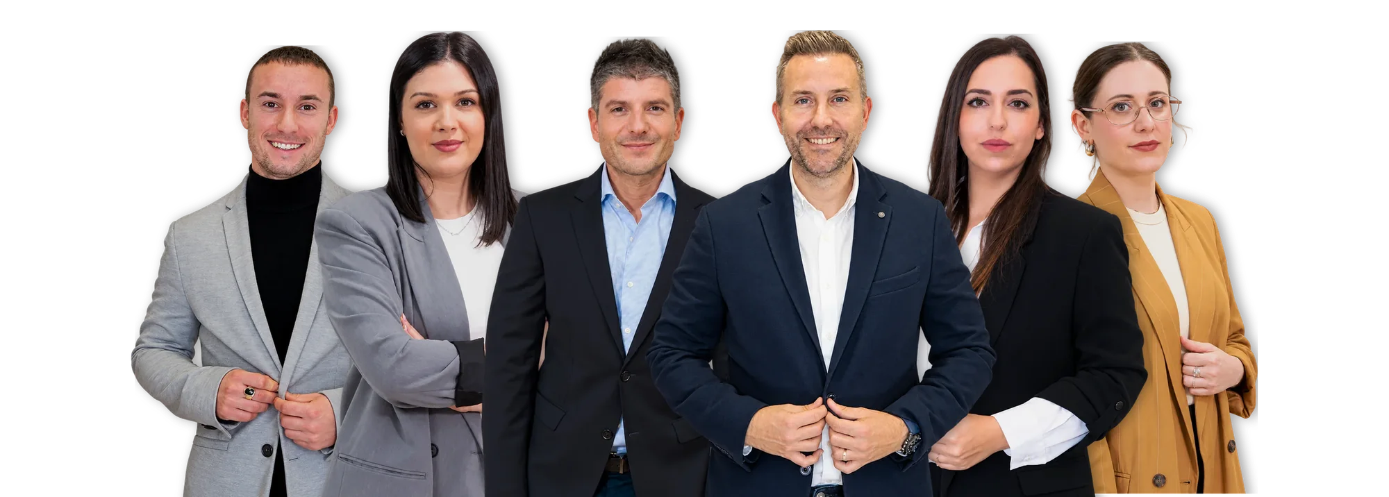 Josep Arribas, Joan Font y Marta Vallés, de dirección, con el equipo fiscal de donaciones de Asesoría Arribas en Badalona