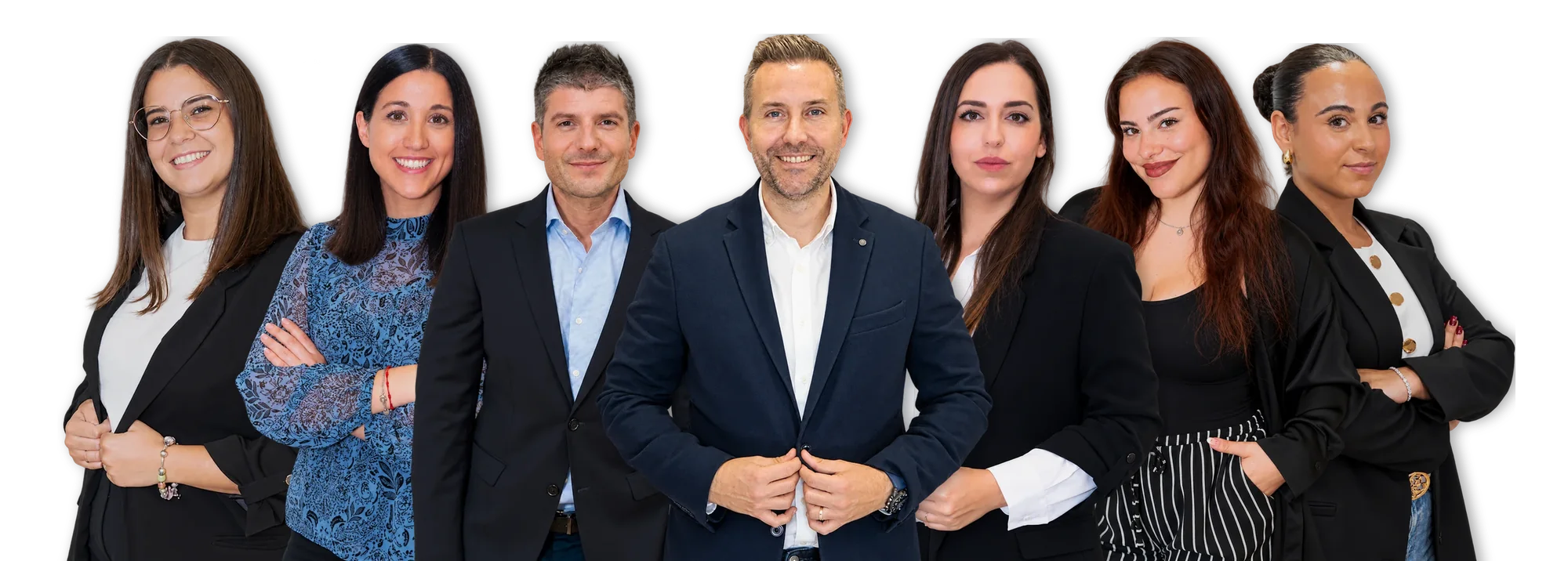 Josep Arribas, Joan Font y Marta Vallés, de dirección, con el equipo jurídico-laboral de Asesoría Arribas en Badalona