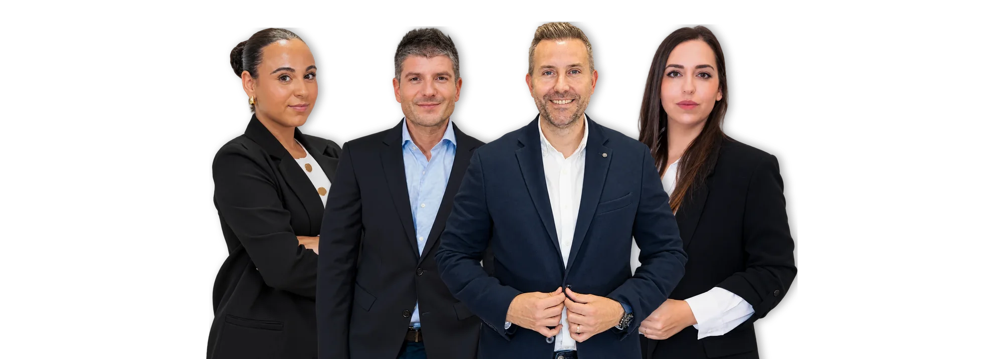 Josep Arribas, Joan Font y Marta Vallés, de dirección, con el equipo de extranjería de Asesoría Arribas en Badalona